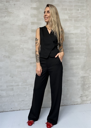 Samara Twill wrap waistcoat Sort Neo Noir